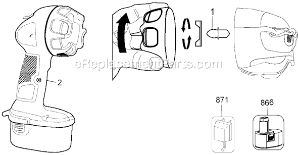 Page A Diagram and Parts List for BDL14 Type 1 Black and Decker Worklight & Flashlight